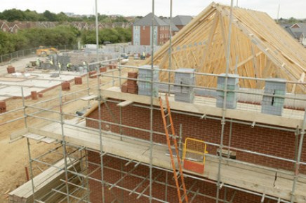 Housebuilding site under construction